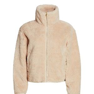 Varley Highwood Faux-Sherpa Cropped Jacket Whisper Pink